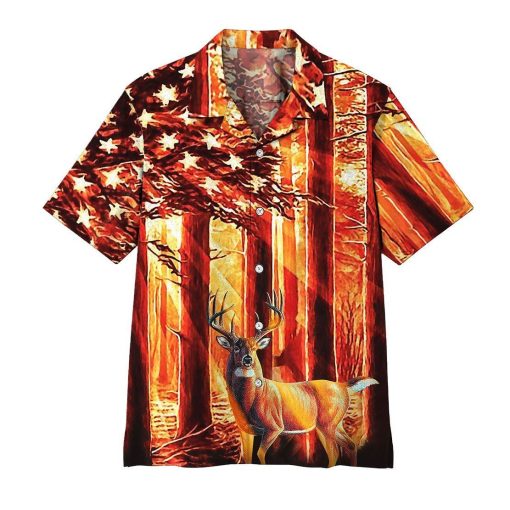 Gearhumans 3D Deer Hunting Hawaii Shirt ZZ0505213 Hawai Shirt Short Sleeve Shirt S