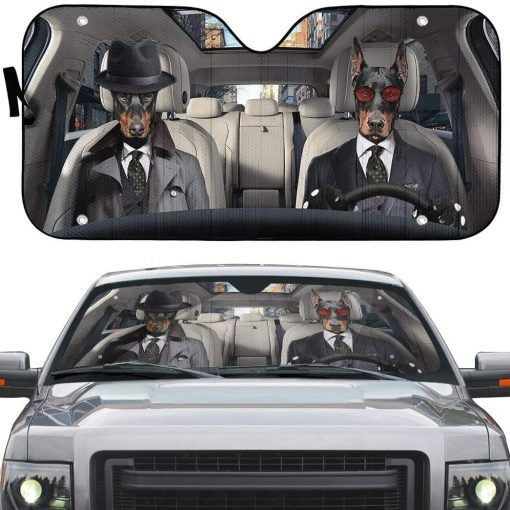 Gearhumans 3D Detective Doberman Pinscher Auto Sunshade 7 gearhumans 3D Detective Doberman Pinscher Auto Sunshade GL25067 Auto Sunshade