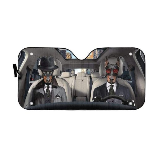 Gearhumans 3D Detective Doberman Pinscher Auto Sunshade 6 gearhumans 3D Detective Doberman Pinscher Auto Sunshade GL25067 Auto Sunshade 57''x27.5''