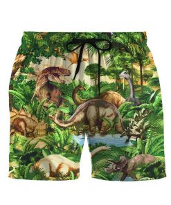 Gearhumans 3D Dinosaur Beach Short ZZ2505211 Men Shorts Beach Shorts S 
