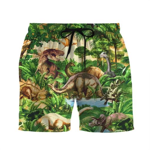 Gearhumans 3D Dinosaur Beach Short ZZ2505211 Men Shorts Beach Shorts S