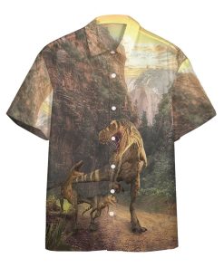 Gearhumans 3D Dinosaurs Park Hawaii Custom Short Sleeve Shirts GW1406219 Hawai Shirt Short Sleeve Shirt S 