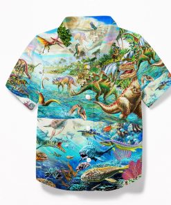 Gearhumans 3D Discover the Dinosaurs World Custom Kid Hawai Shirt GS24062138 Hawai Shirt Kid Hawai Shirt Kid XS 