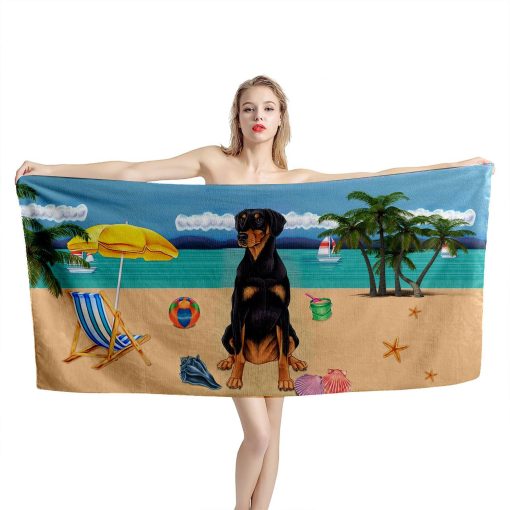 Gearhumans 3D Doberman Dog Custom Beach Towel GW1205214 Towel