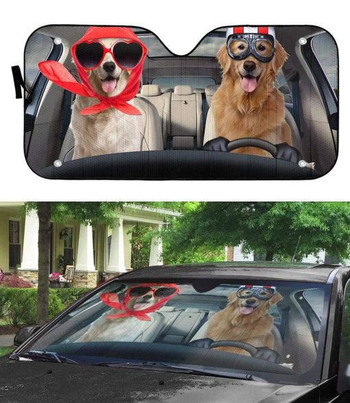 gearhumans 3D Dog Custom Car Auto Sunshade GH250516 Auto Sunshade