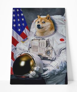 Gearhumans 3D Doge Astronaut Custom Canvas GO24052114 Canvas 1 Piece Non Frame M