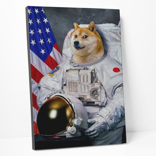 Gearhumans 3D Doge Astronaut Custom Canvas GO24052114 Canvas