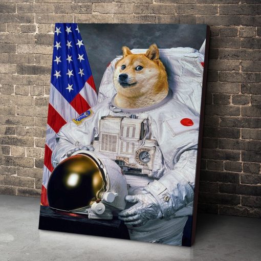Gearhumans 3D Doge Astronaut Custom Canvas GO24052114 Canvas