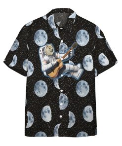 Gearhumans 3D Doge Astronaut Playing Guitar Custom Hawaii Shirt GO19052117 Hawai Shirt Short Sleeve Shirt S