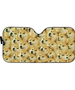 Gearhumans 3D Doge Meme Custom Car Auto Sunshade GO23042125 Auto Sunshade 57''x27.5'' 