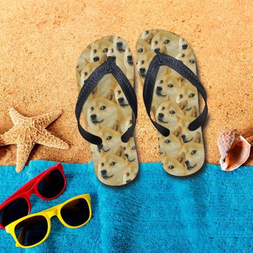 Gearhumans 3D Doge Meme Custom Flipflop GO21052110 Flipflop Women 35EU