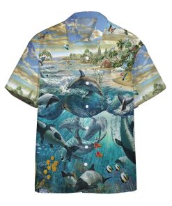 Gearhumans 3D Dolphin Paradise Custom Short Sleeve Shirt GS1106218 Hawai Shirt Hawai Shirt S 