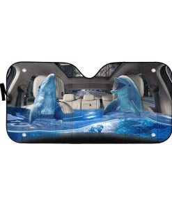 gearhumans 3D Dolphins Custom Car Auto Sunshade GS23067 Auto Sunshade 57''x27.5'' 
