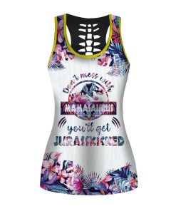 Gearhumans 3D Dont Mess With Mamasaurus Mothers Day Gift Custom Hollow Tank Top GW070411 Hollow Tank Top Hollow Tank Top S