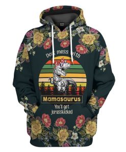 Gearhumans 3D Dont Mess With Mamasaurus Mothers Day Gift Custom Tshirt Hoodie Apparel GW08041 3D Apparel Hoodie S