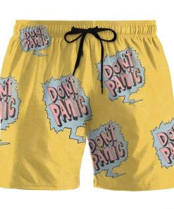 Gearhumans 3D Don't Panic Custom Beach Shorts Swim Trunks GN01072 Men Shorts Men Shorts S 