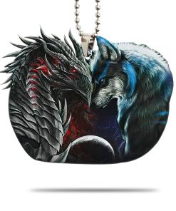 Gearhumans 3D Dragon And Wolf Car Hanging GJ25052108 Car Hanging Car Hanging/1 Pack 