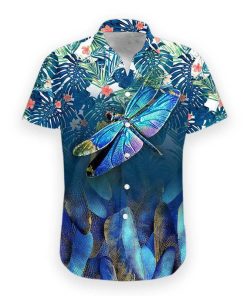 Gearhumans 3D Dragonfly Hawaii Shirt hawaii Short Sleeve Shirt S