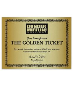 Gearhumans 3D Dunder Mifflin The Golden Ticket Custom Canvas GW3006213 Canvas 1 Piece Non Frame M