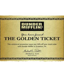 Gearhumans 3D Dunder Mifflin The Golden Ticket Custom Doormat GW3006212 Doormat Doormat S(15,8inchx23,6inch)