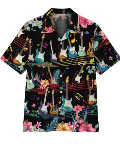 Gearhumans 3D Electric Guitar Hawaii Shirt ZZ13042 Hawai Shirt Short Sleeve Shirt S 
