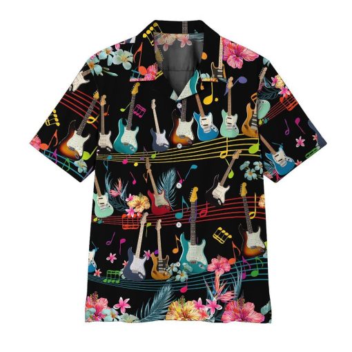 Gearhumans 3D Electric Guitar Hawaii Shirt ZZ13042 Hawai Shirt Short Sleeve Shirt S