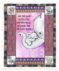 Gearhumans 3D Elephant Mom Mothers Day Gift Custom Blanket GW07044 Blanket Blanket M(51''x59'')