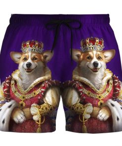 Gearhumans 3D Elizabeth Corgi Custom Beach Shorts Swim Trunks GL30068 Men Shorts Men Shorts S 