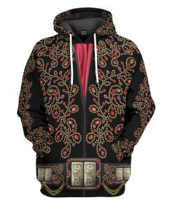 Gearhumans 3D ELV PRL Black Spanish Red Flower Custom Tshirt Hoodie Apparel GW01072118 3D Apparel Hoodie S 