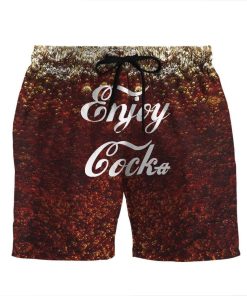 Gearhumans 3D Enjoy Cocka Custom Beach Shorts Swim Trunks GL02079 Men Shorts Men Shorts S