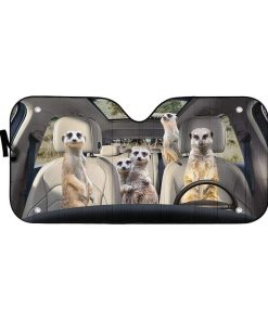 gearhumans 3D Family Meerkat Custom Car Auto Sunshade GL06077 Auto Sunshade 57''x27.5'' 