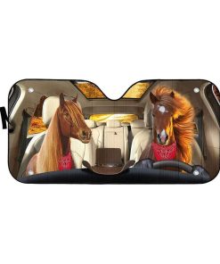 gearhumans 3D Farmer Horse Custom Car Auto Sunshade GL23062 Auto Sunshade 57''x27.5'' 