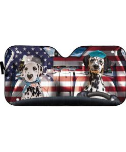 gearhumans 3D Father And Son Dalmatian Custom Car Auto Sunshade GL22069 Auto Sunshade 57''x27.5'' 