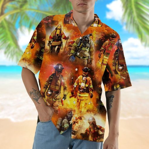 Gearhumans 3D Firefighter Hawaii Shirt ZZ08041 Hawai Shirt