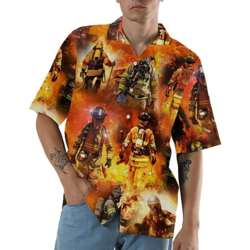 Gearhumans 3D Firefighter Hawaii Shirt ZZ08041 Hawai Shirt