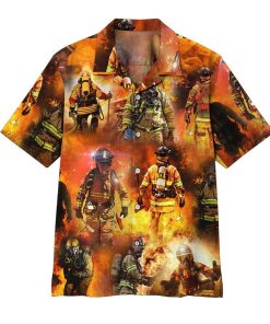 Gearhumans 3D Firefighter Hawaii Shirt ZZ08041 Hawai Shirt Short Sleeve Shirt S