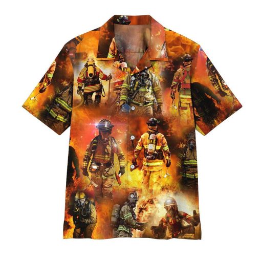Gearhumans 3D Firefighter Hawaii Shirt ZZ08041 Hawai Shirt Short Sleeve Shirt S