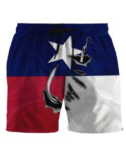Gearhumans 3D Fishing Hooked Texas Flag Custom Beach Shorts Swim Trunk GS09062118 Men Shorts Men Shorts S 