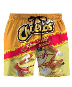 Gearhumans 3D Flaming Hot Cheetos Custom Beach Shorts swim trunks men GS28075 Men Shorts Men Shorts S