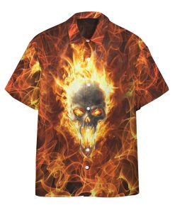 Gearhumans 3D Flaming Skull Find Your Fire Custom Hawaii Shirt GO23062115 Hawai Shirt Hawai Shirt S 