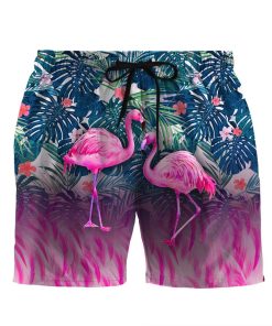 Gearhumans 3D Flamingo Hawaii Custom Beach Shorts Swim Trunks GS14052128 Men Shorts Men Shorts S 