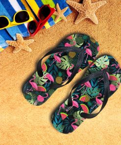 Gearhumans 3D Flamingo Hawaii Custom Flip Flop GW2405212 Flipflop Women 35EU 
