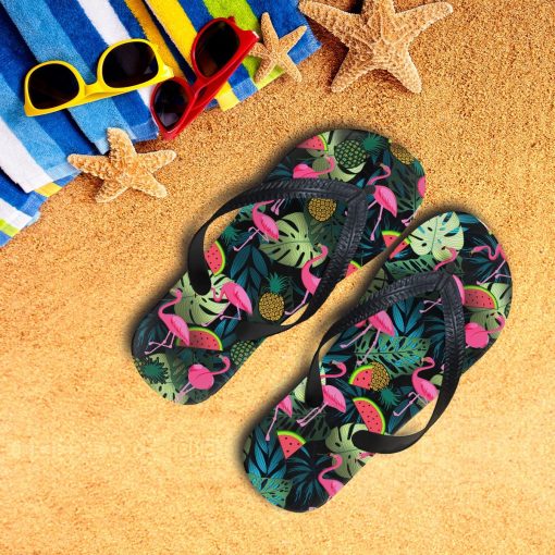 Gearhumans 3D Flamingo Hawaii Custom Flip Flop GW2405212 Flipflop Women 35EU