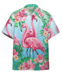 Gearhumans 3D Flamingo Hawaii Custom Short Sleeve Shirts GW1805211 Hawai Shirt Short Sleeve Shirt S