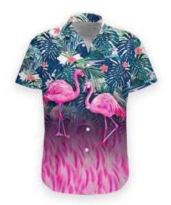 Gearhumans 3D Flamingo Hawaii Shirt hawaii Short Sleeve Shirt S