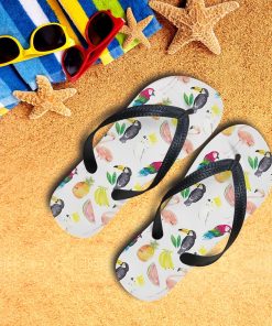 Gearhumans 3D Flamingo With Fruits Custom Flip Flop GW2405214 Flipflop Women 35EU 