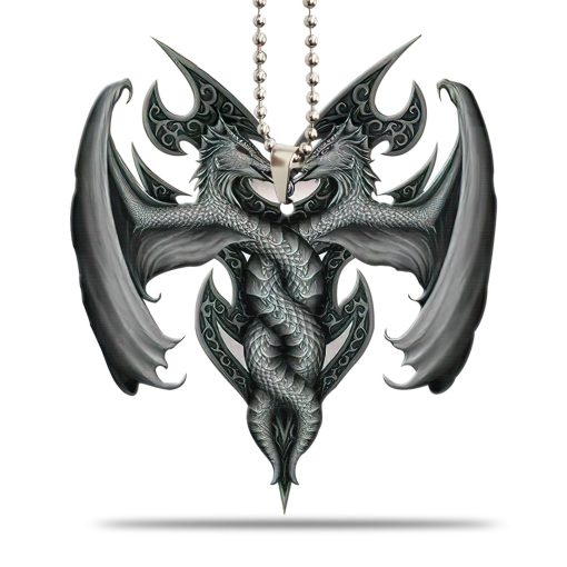 Gearhumans 3D Flying Grey Dragon Car Hanging GJ25052105 Car Hanging Car Hanging/1 Pack
