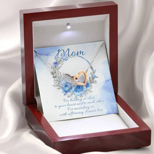 Gearhumans 3D For Mom Happy Mothers Day Gift Interlocking Hearts Necklace GS23042116 ShineOn Fulfillment