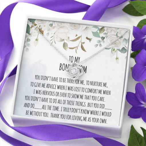 Gearhumans 3D For My Bonus Mom Happy Mothers Day Love Knot Necklace GO26042125 ShineOn Fulfillment