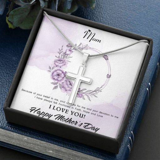 Gearhumans 3D For My Mom Happy Mothers Day Artisan Crafted Cross Necklace GS23042113 ShineOn Fulfillment